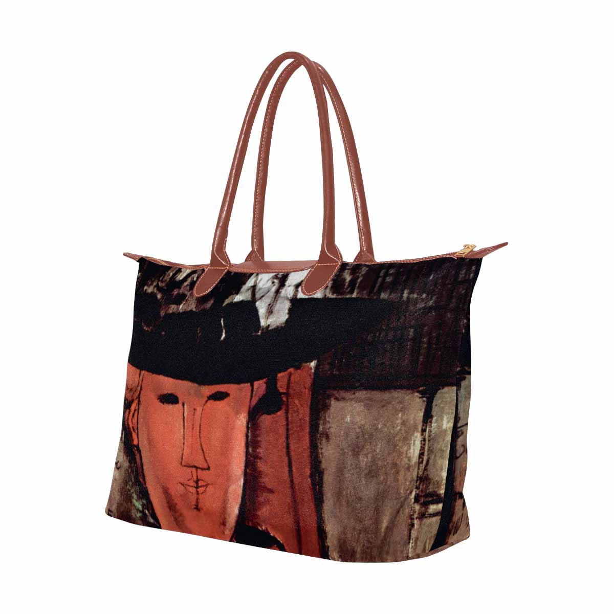 Classic handbag, Modigliani design, choice of 2 colors, Lady With Hat