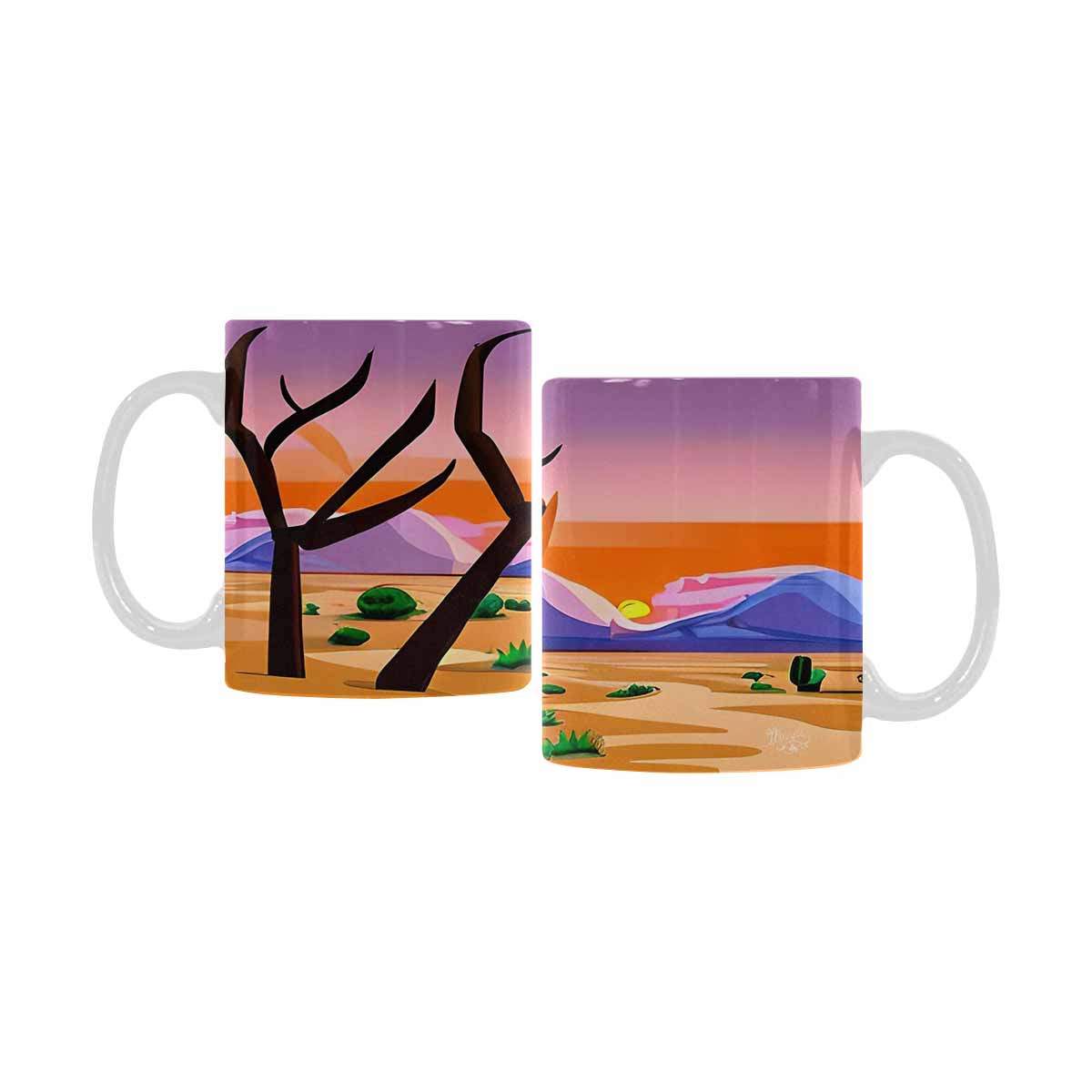 Coffee Mug, tea cup, desert scene, design 84