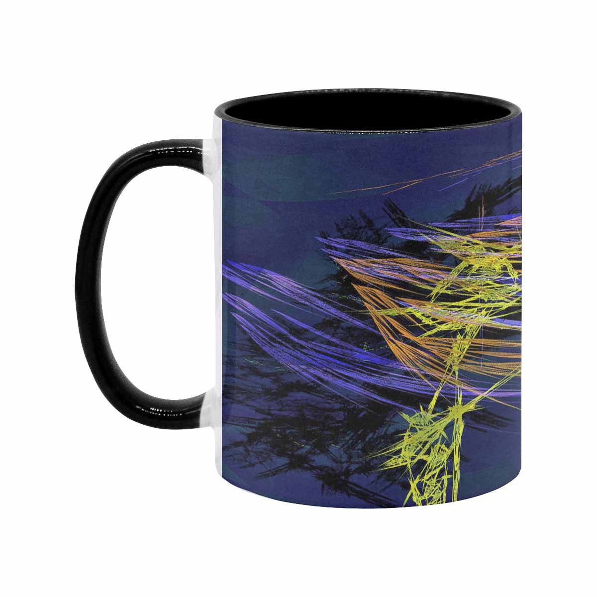 Coffee Mug, tea cup, black core, abstract, design 105