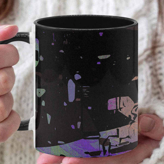 Coffee Mug, tea cup, black core, abstract, design 92