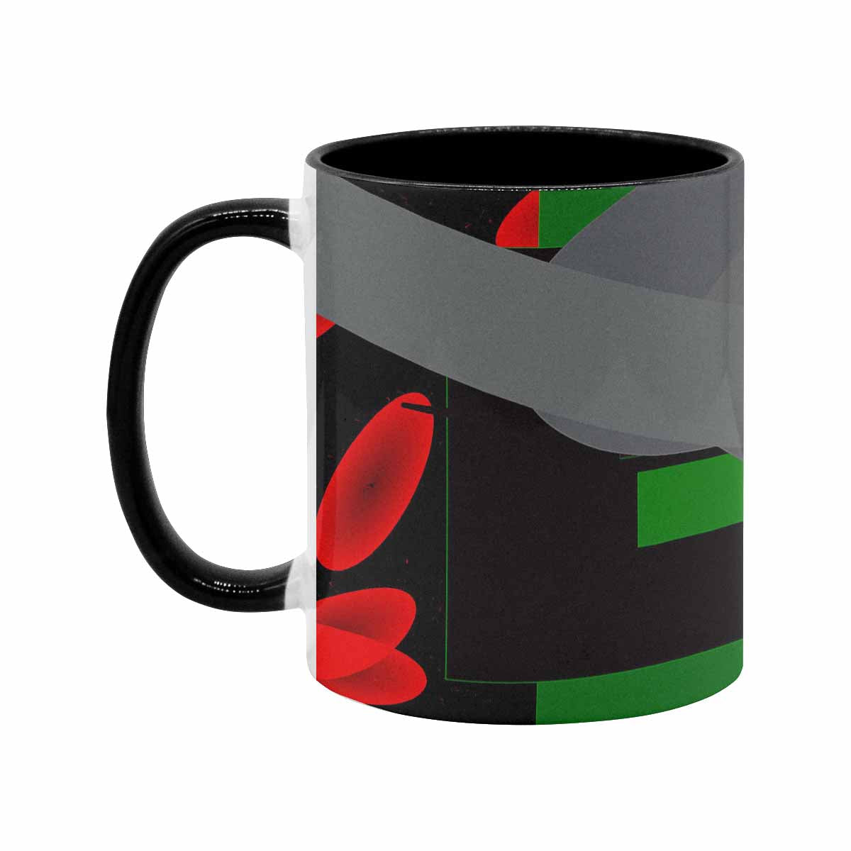 Coffee Mug, tea cup, black core, abstract, design 24