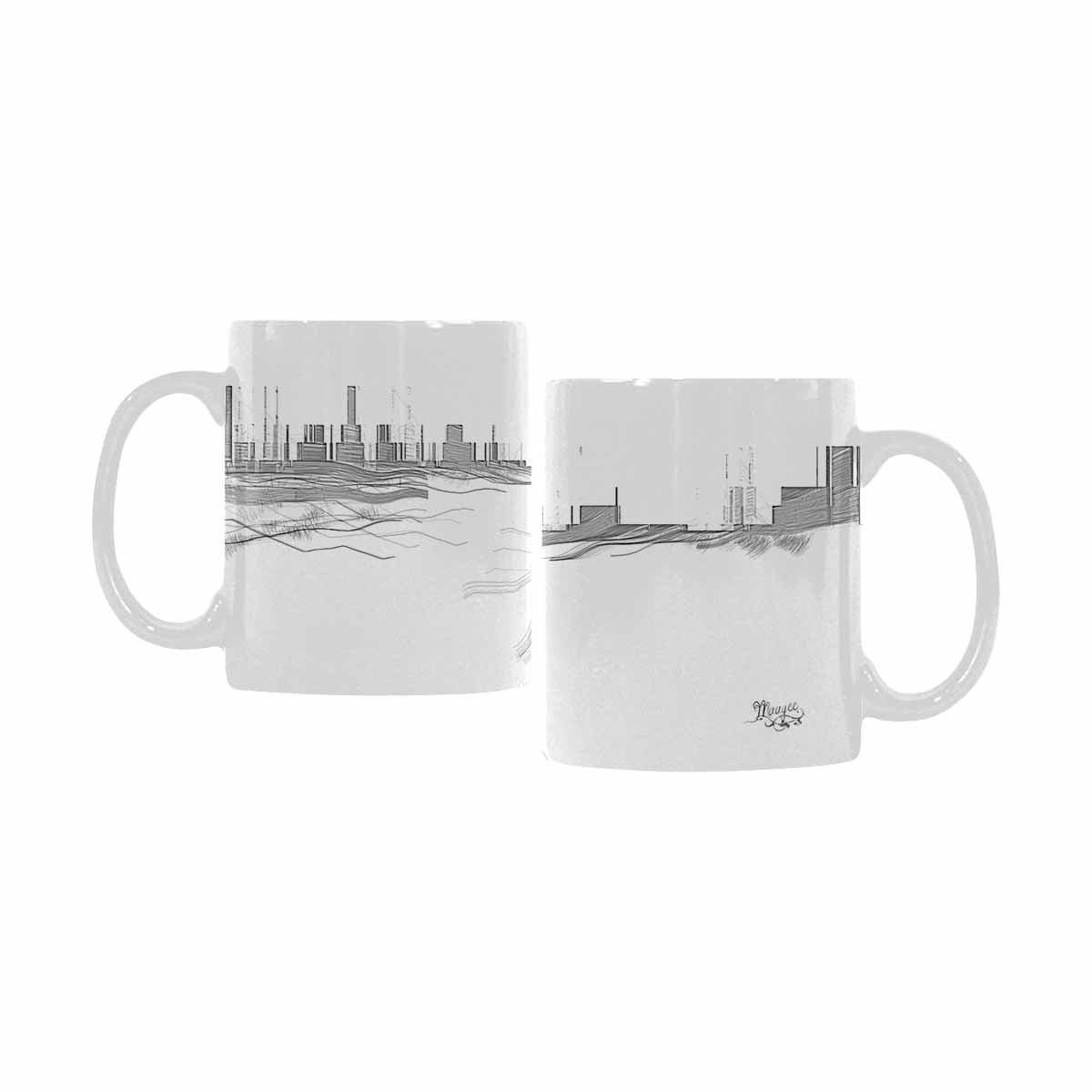 Quality Mug, coffee mug, tea cup, B & W Abstract, Set 1, design 163