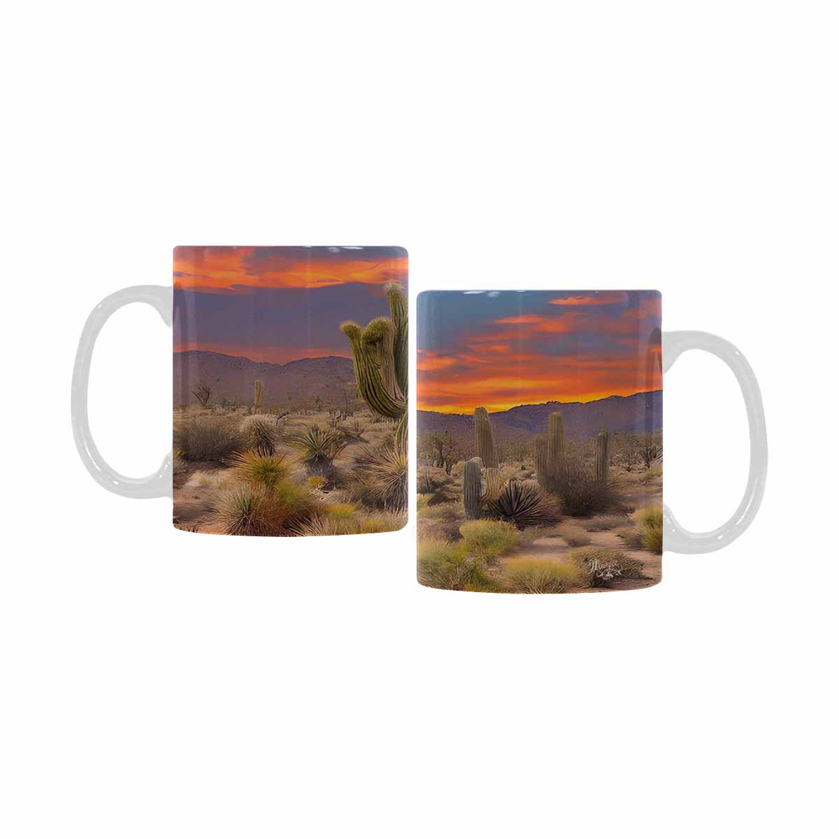 Coffee Mug, tea cup, desert scene, design 78