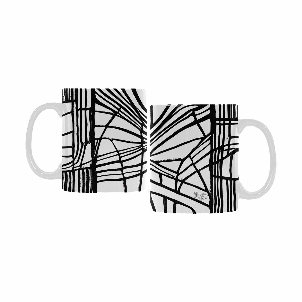 Quality Mug, coffee mug, tea cup, B & W Abstract, Set 1, design 52