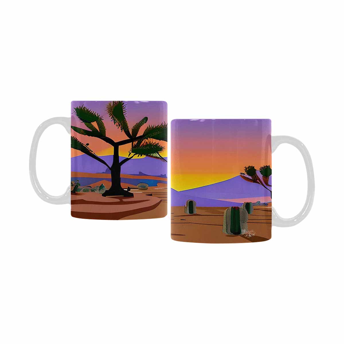 Coffee Mug, tea cup, desert scene, design 54