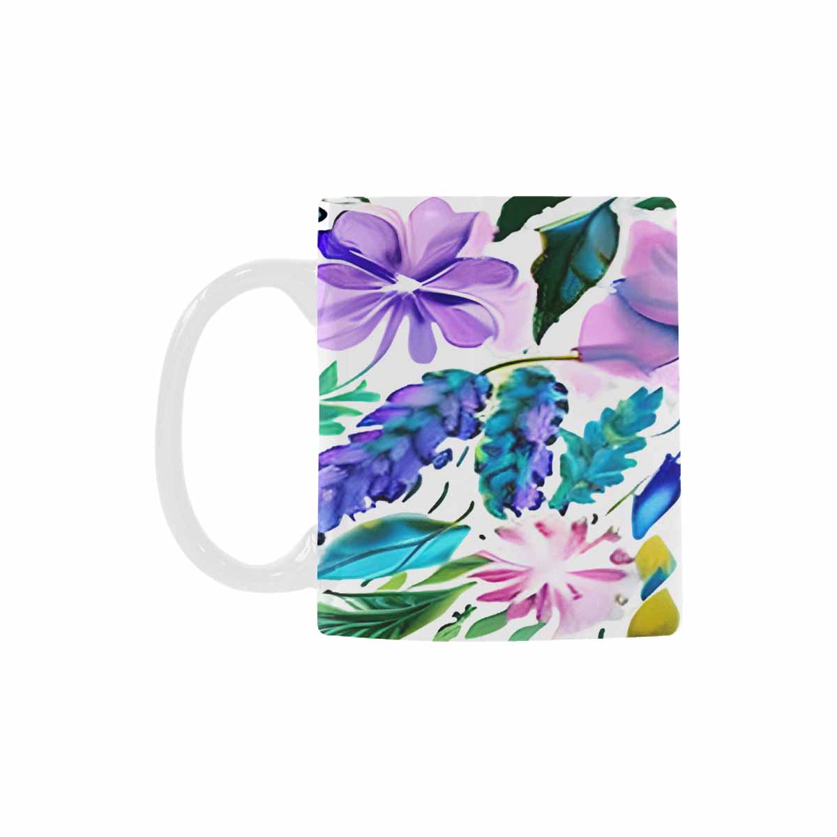 USA made Quality Mug, coffee mug, tea cup, Bright florals, Set 1A, Design 35