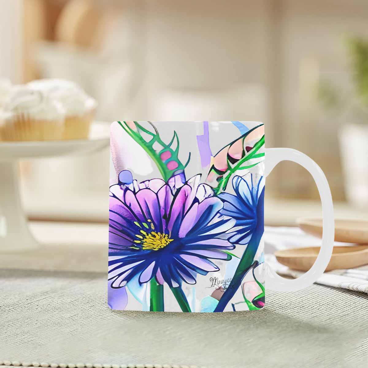 Quality Mug, coffee mug, tea cup, Bright florals, Set 1A, Design 42