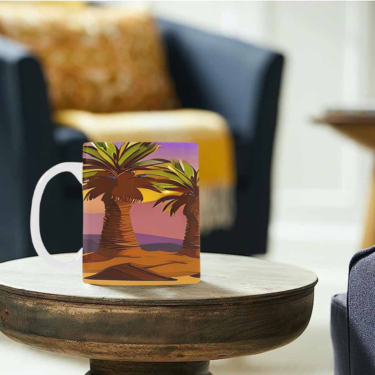 Coffee Mug, tea cup, desert scene, design 90