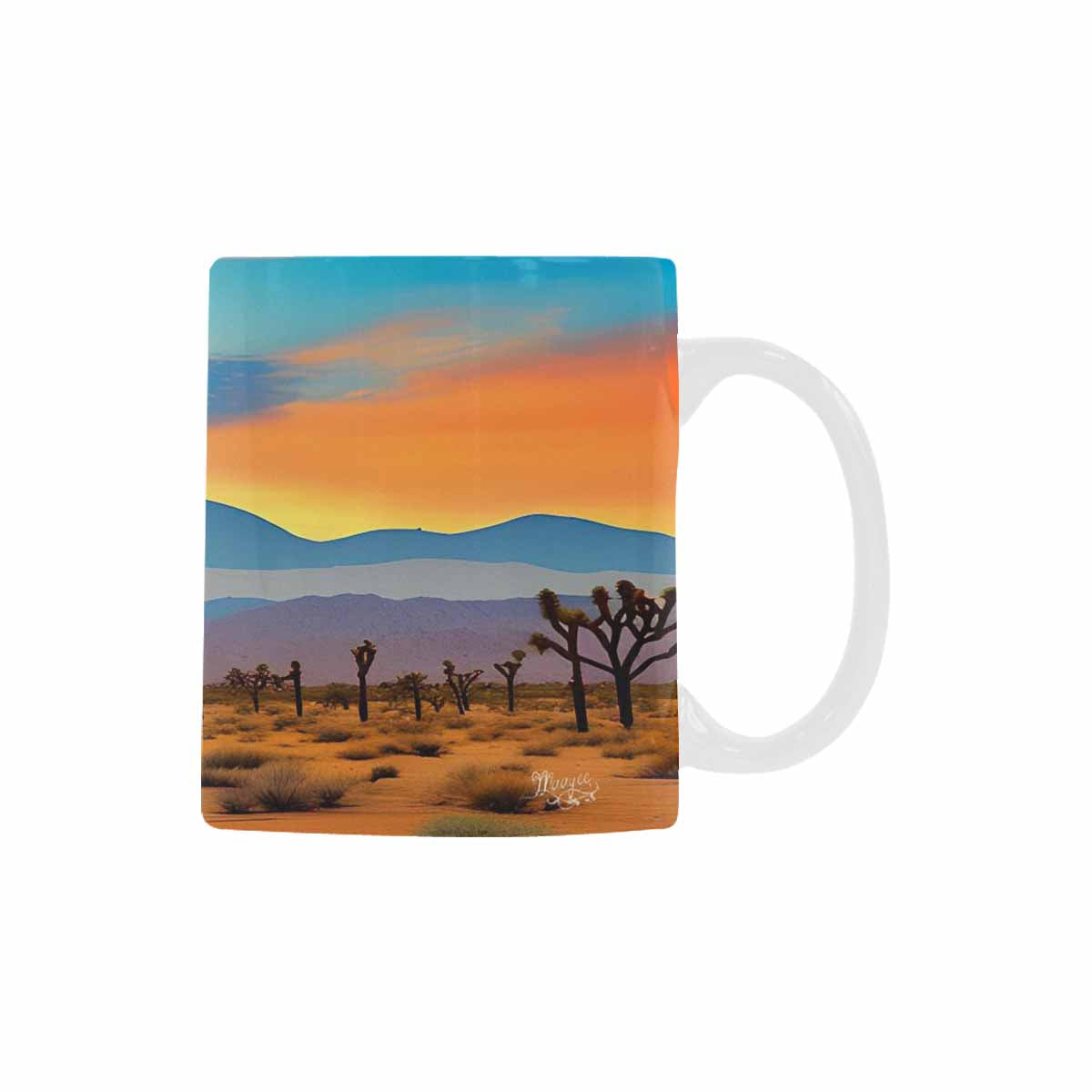 Coffee Mug, tea cup, desert scene, design 3