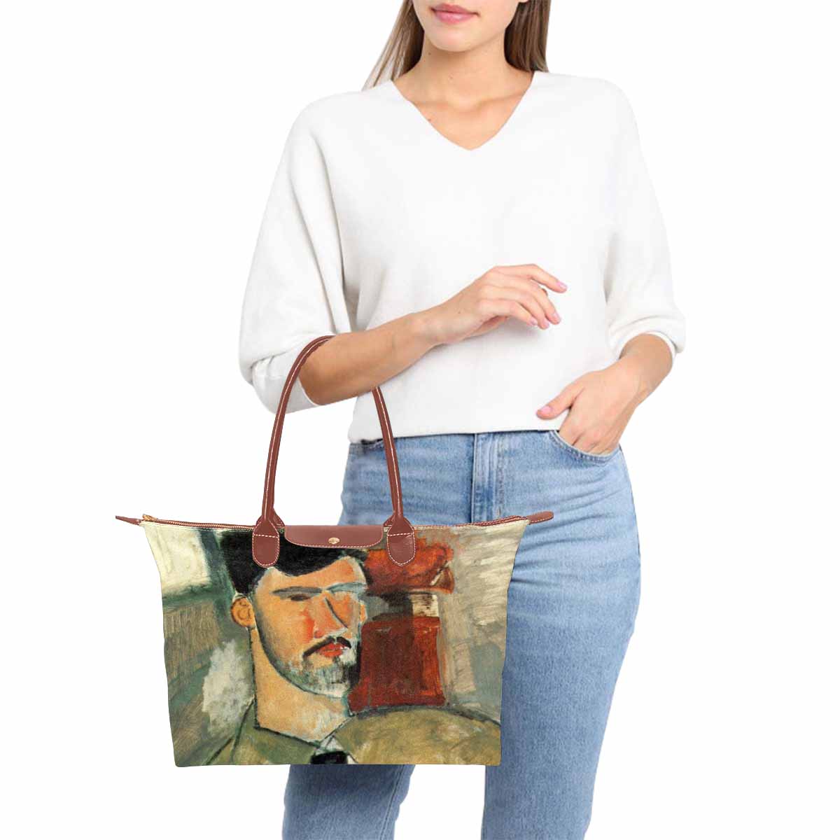 Classic handbag, Modigliani design, choice of 2 colors, Henri Laurens