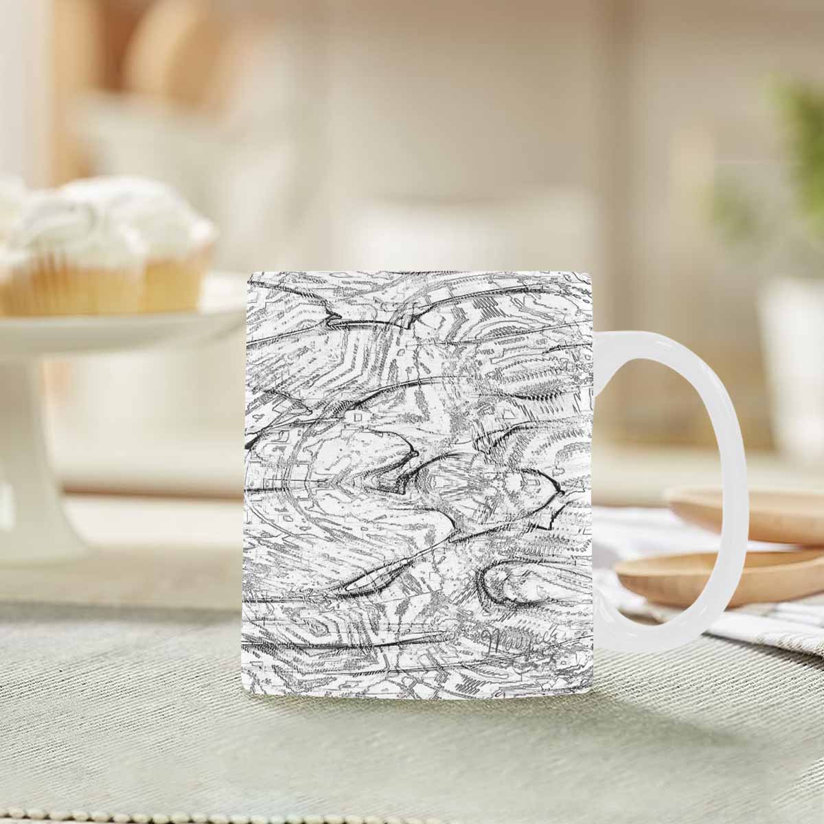 Quality Mug, coffee mug, tea cup, B & W Abstract, Set 1, design 135