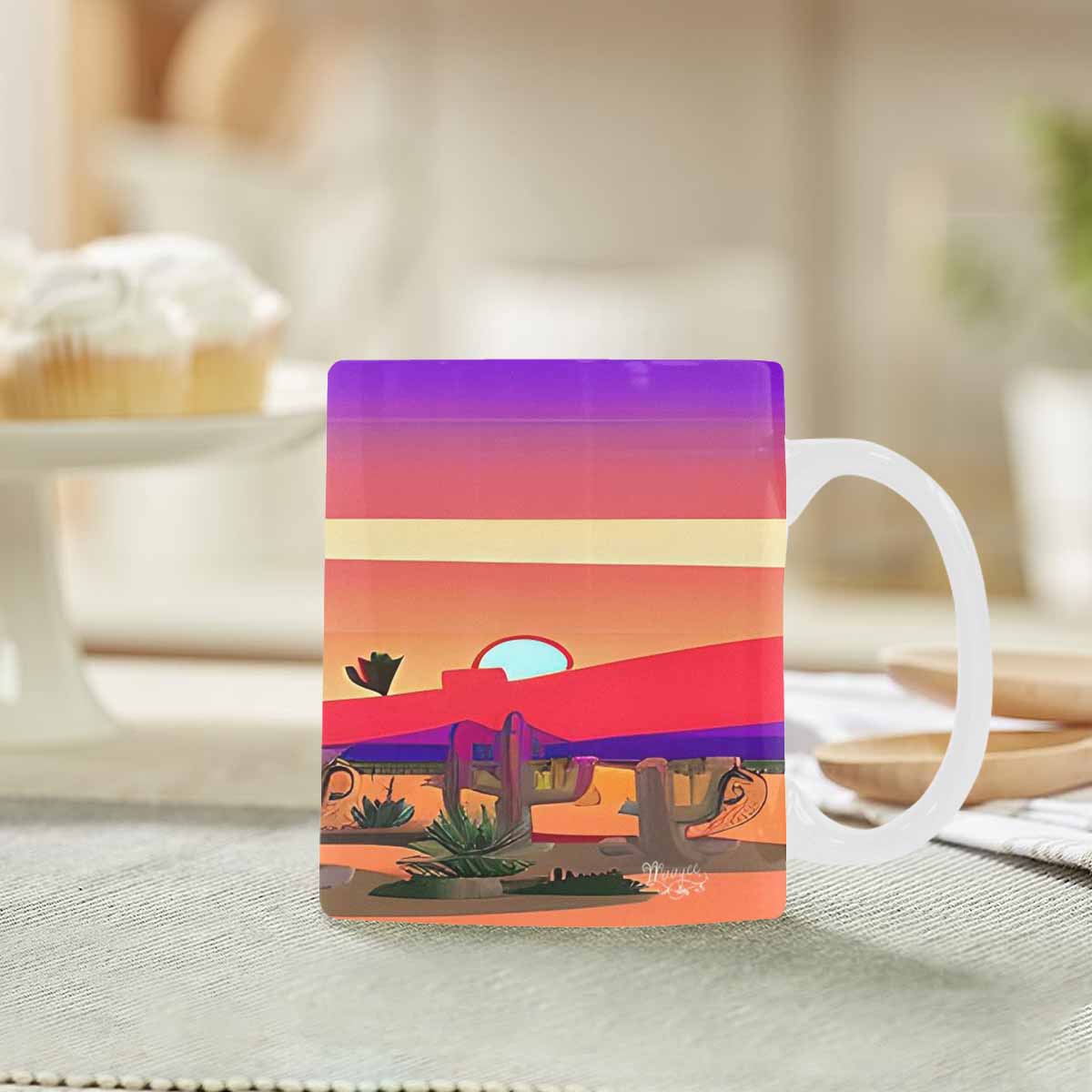 Coffee Mug, tea cup, desert scene, design 36