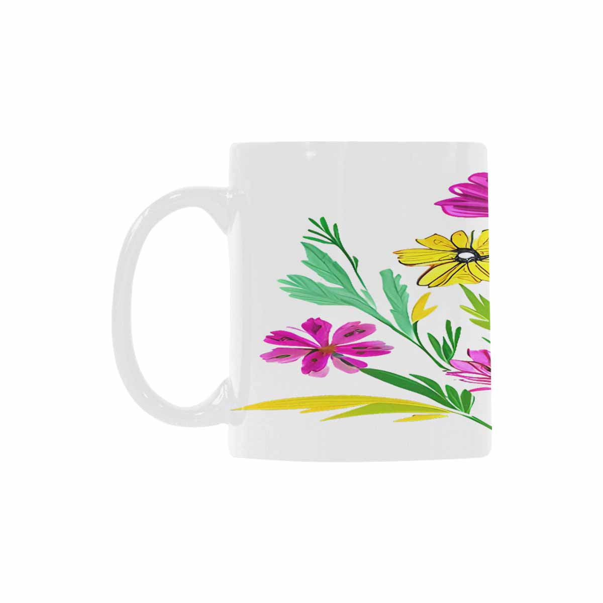 USA made Quality Mug, coffee mug, tea cup, Bright florals, Set 2, design 71