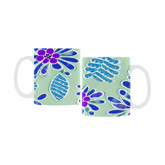 USA made Quality Mug, coffee mug, tea cup, Bright florals, Set 1, Design 126