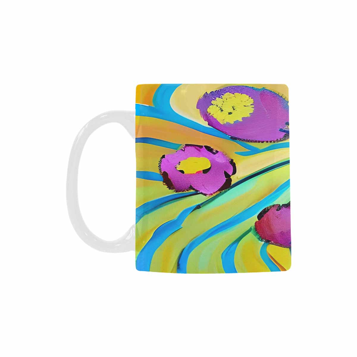 USA made Quality Mug, coffee mug, tea cup, Bright florals, Set 1, Design 70