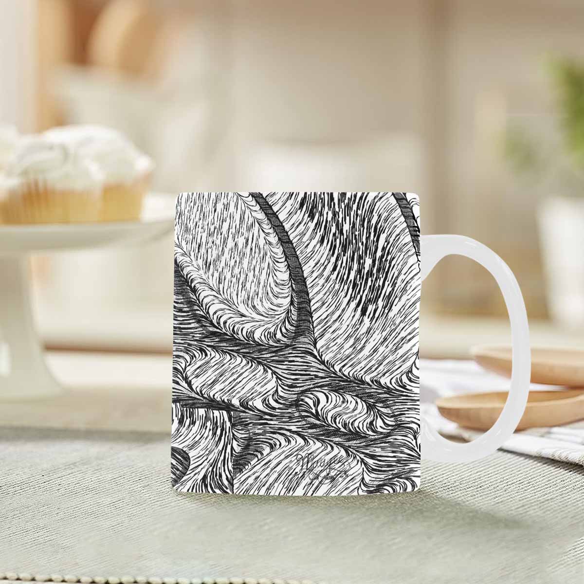 Quality Mug, coffee mug, tea cup, B & W Abstract, Set 1, design 70