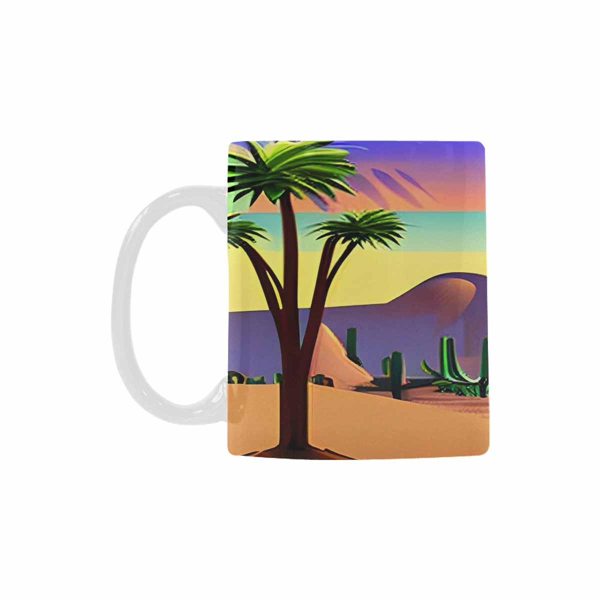 Coffee Mug, tea cup, desert scene, design 56