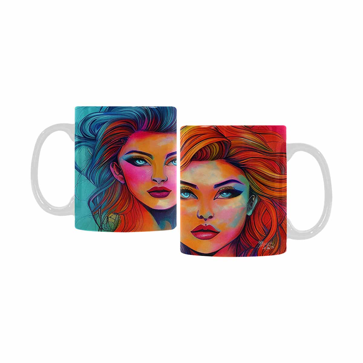 Coffee Mug, tea cup,caucasian Face, design 17