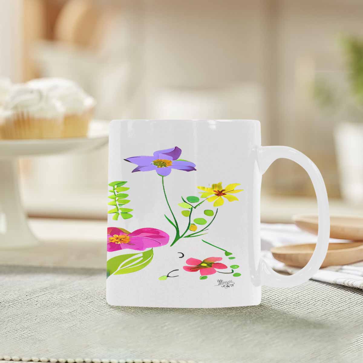 Quality Mug, coffee mug, tea cup, Bright florals, Set 2, design 89