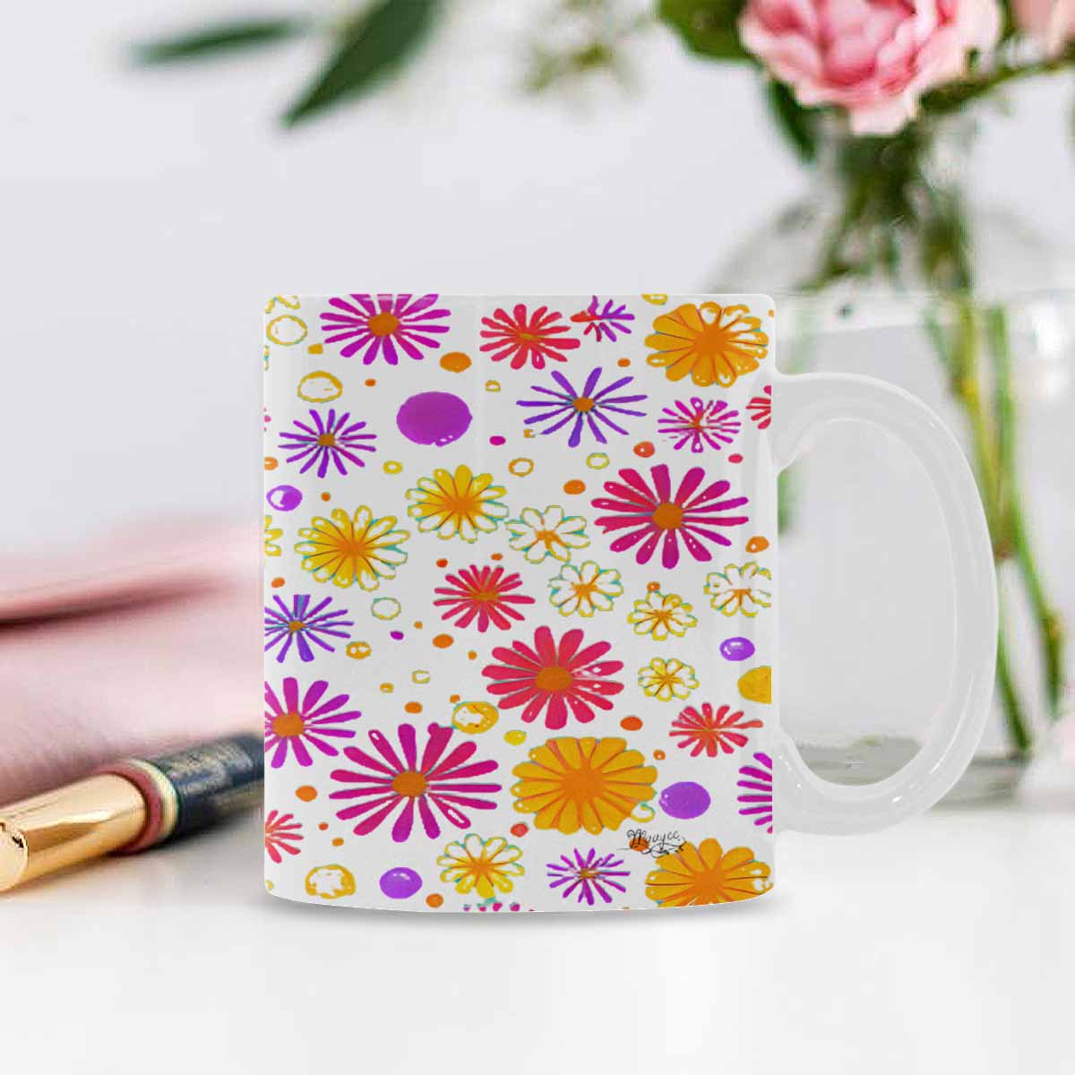 USA made, Quality Mug, coffee mug, tea cup, Set 1A, Mixed Floral design 52