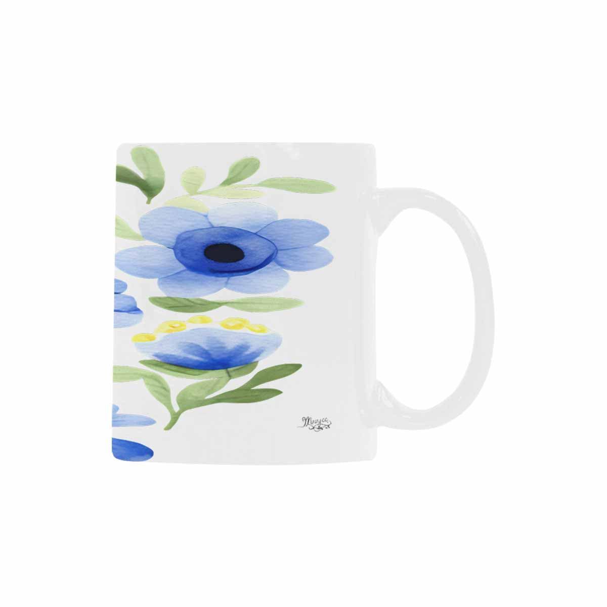 USA made Quality Mug, coffee mug, tea cup, Bright florals, Set 2, design 44