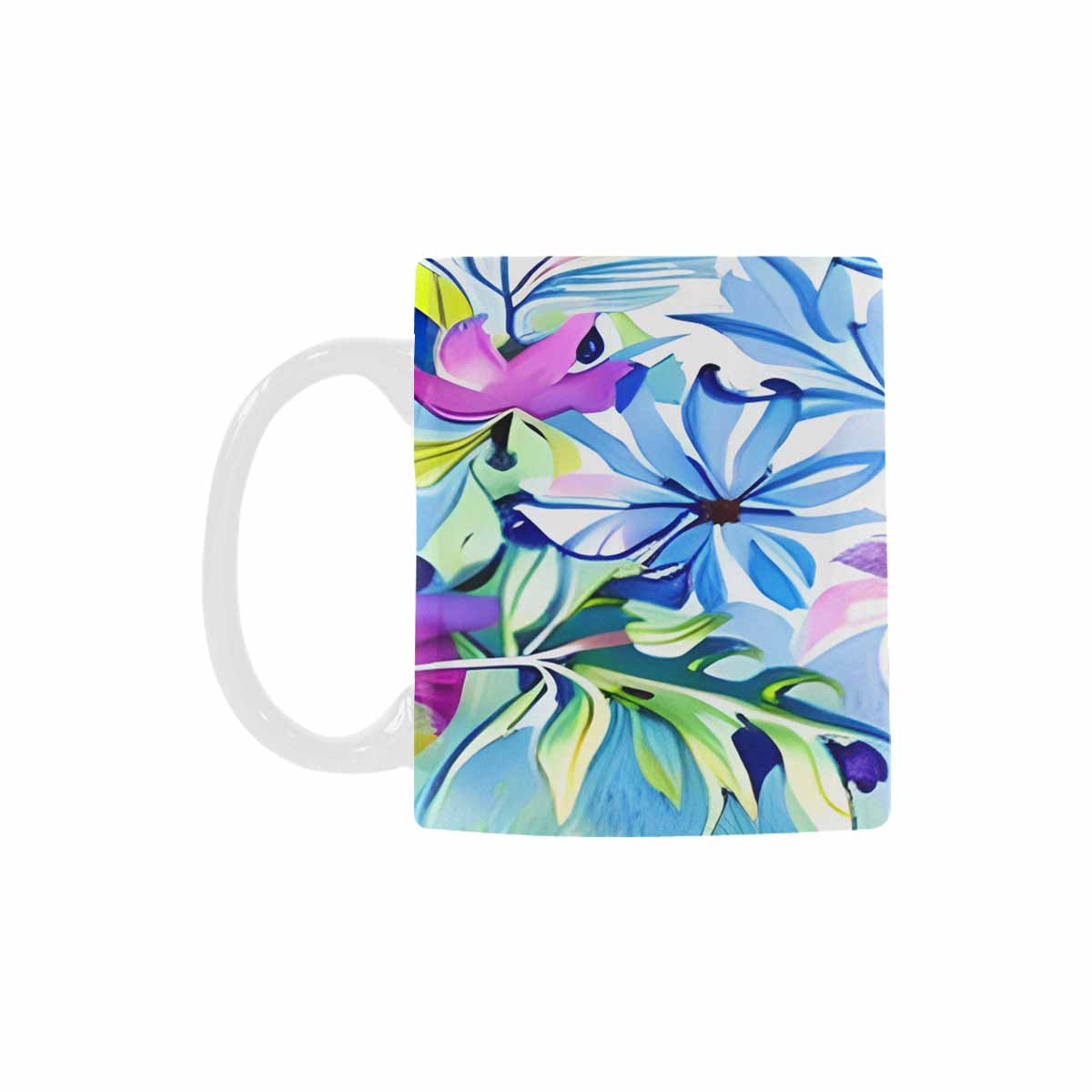 USA made Quality Mug, coffee mug, tea cup, Bright florals, Set 1, Design 14