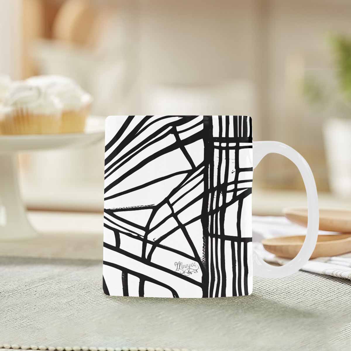 Quality Mug, coffee mug, tea cup, B & W Abstract, Set 1, design 52