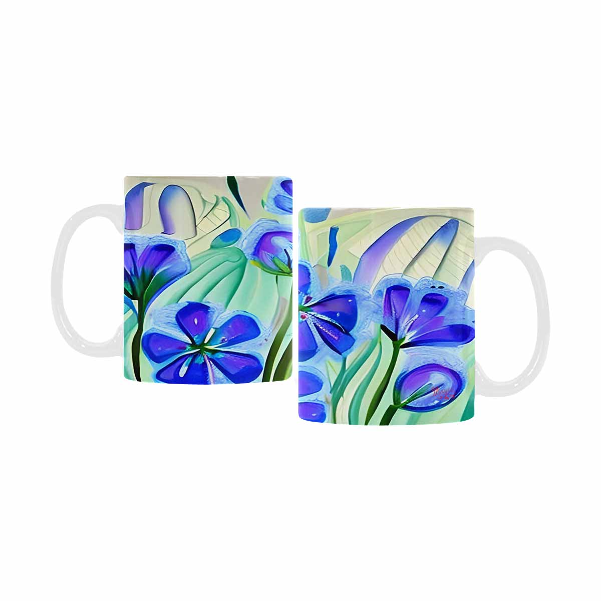 USA made Quality Mug, coffee mug, tea cup, Bright florals, Set 1, Design 53