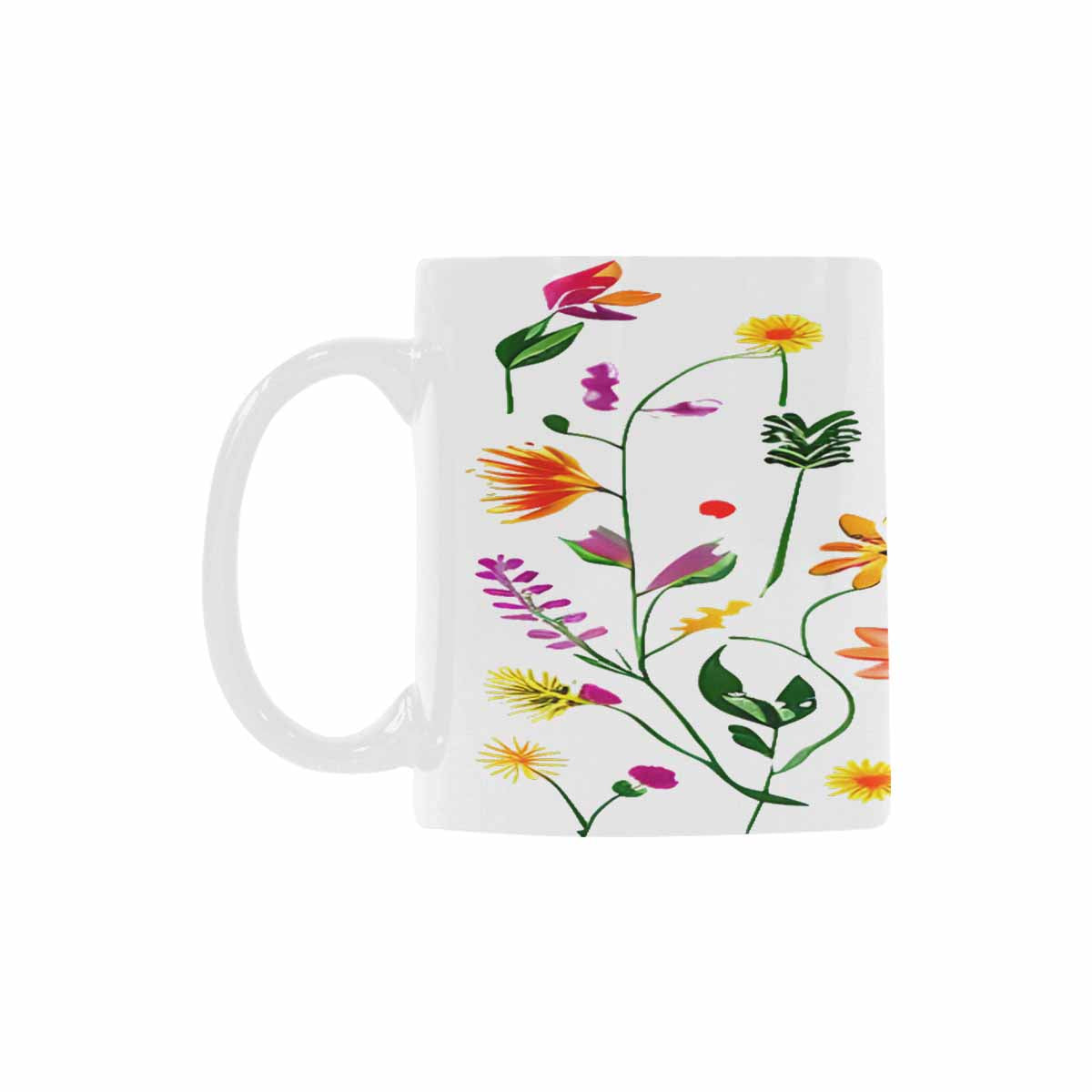 USA made Quality Mug, coffee mug, tea cup, Bright florals, Set 2, design 69