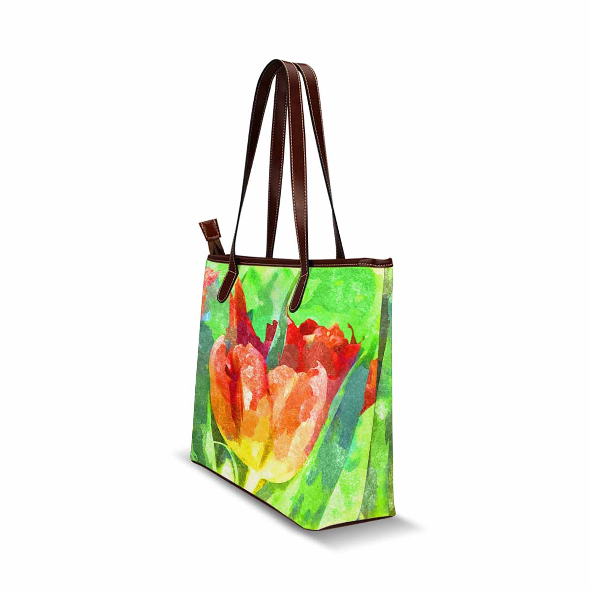 Classic Fabric handbag, watercolor floral, design 273