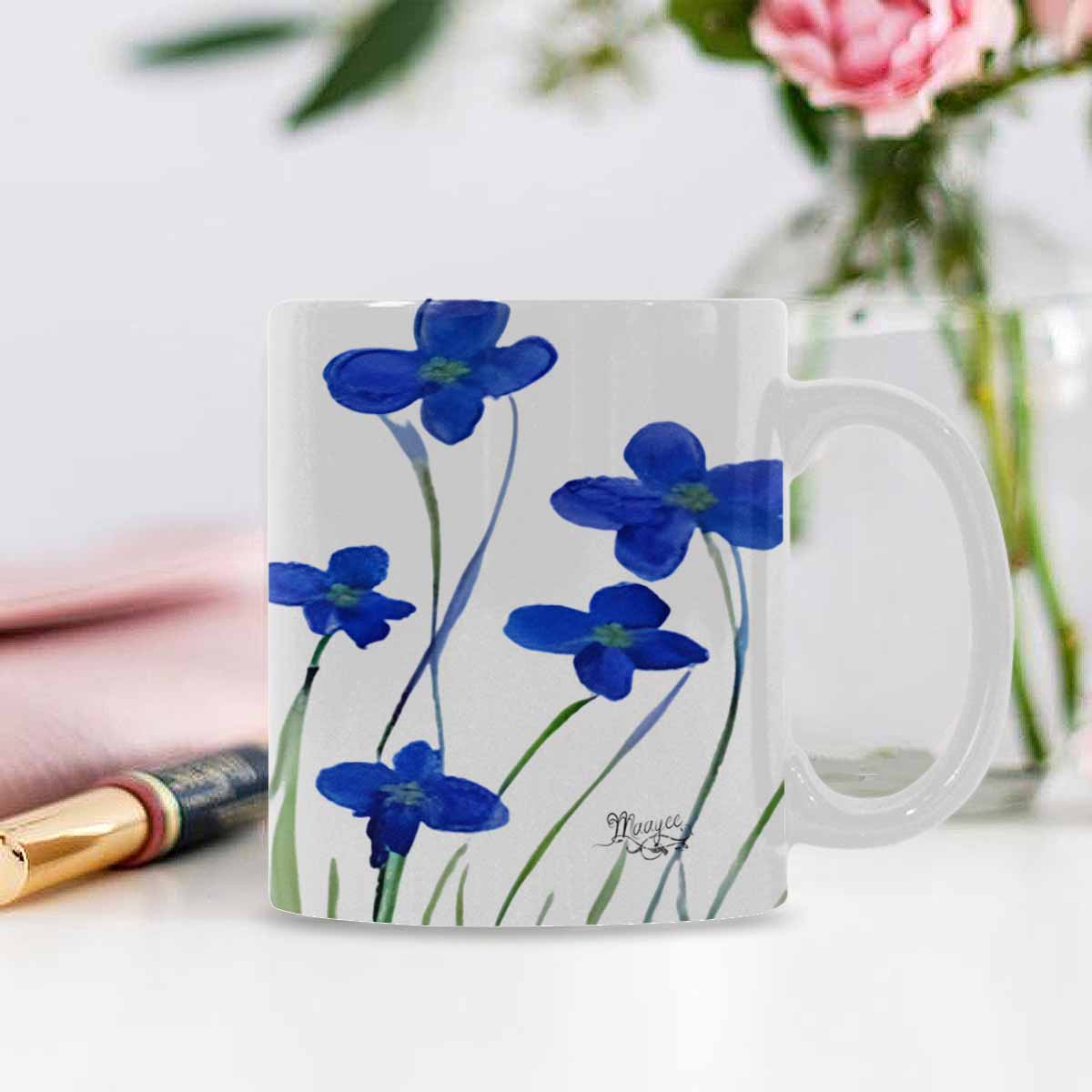 Quality Mug, coffee mug, tea cup, Bright florals, Set 1A, Design 75