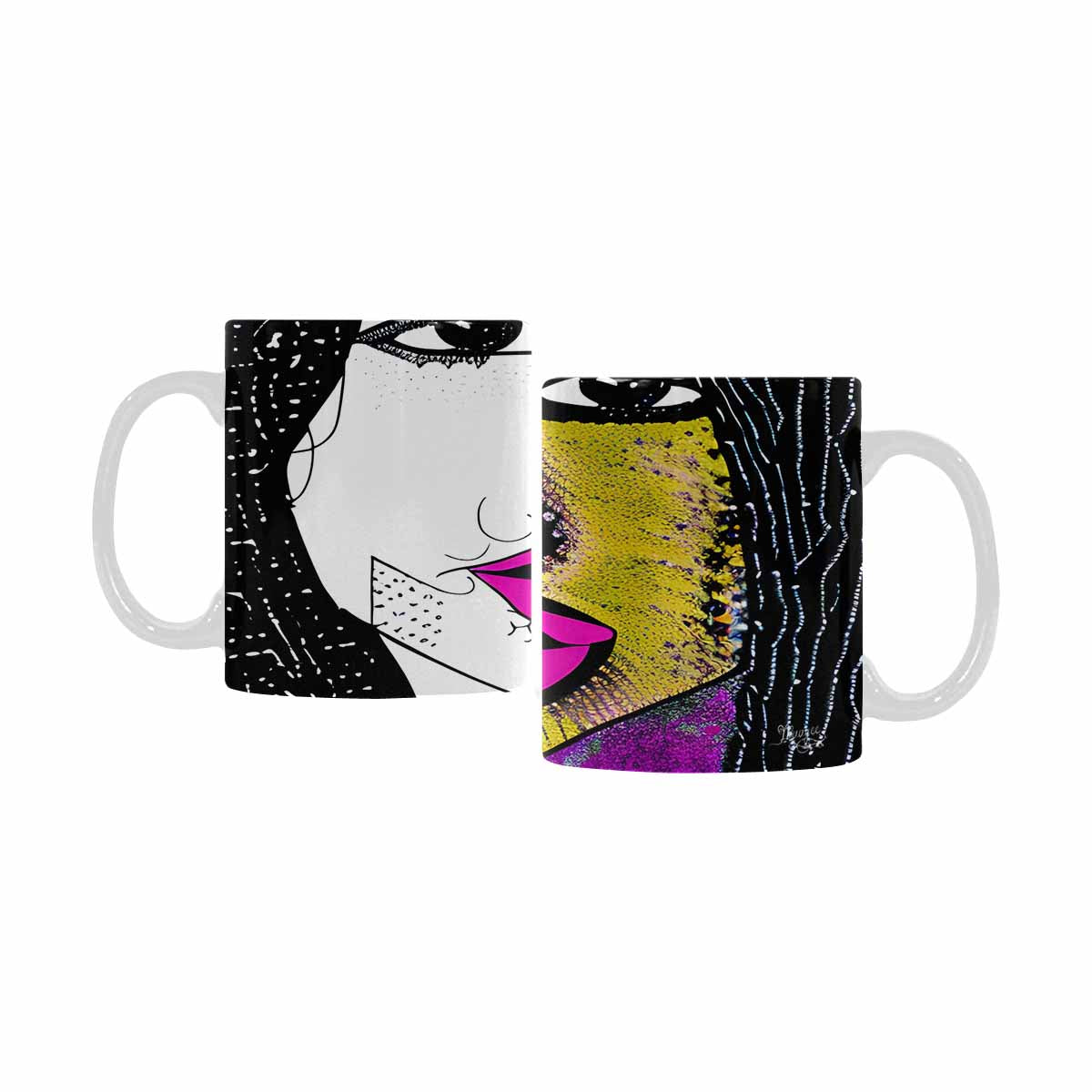 Coffee Mug, tea cup,caucasian Face, design 50