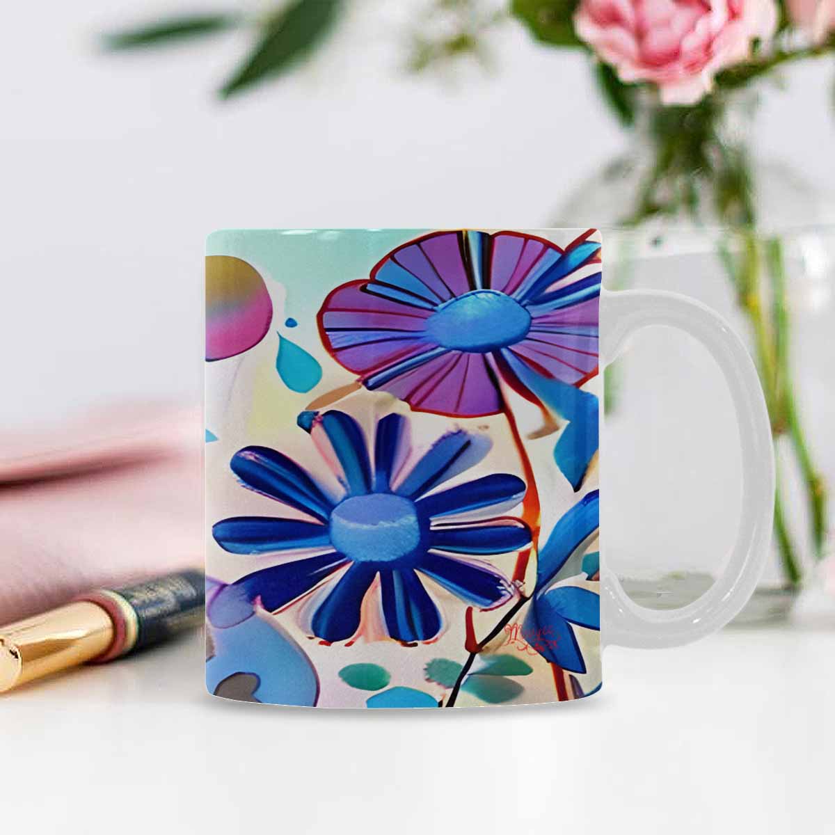 Quality Mug, coffee mug, tea cup, Bright florals, Set 1, Design 51