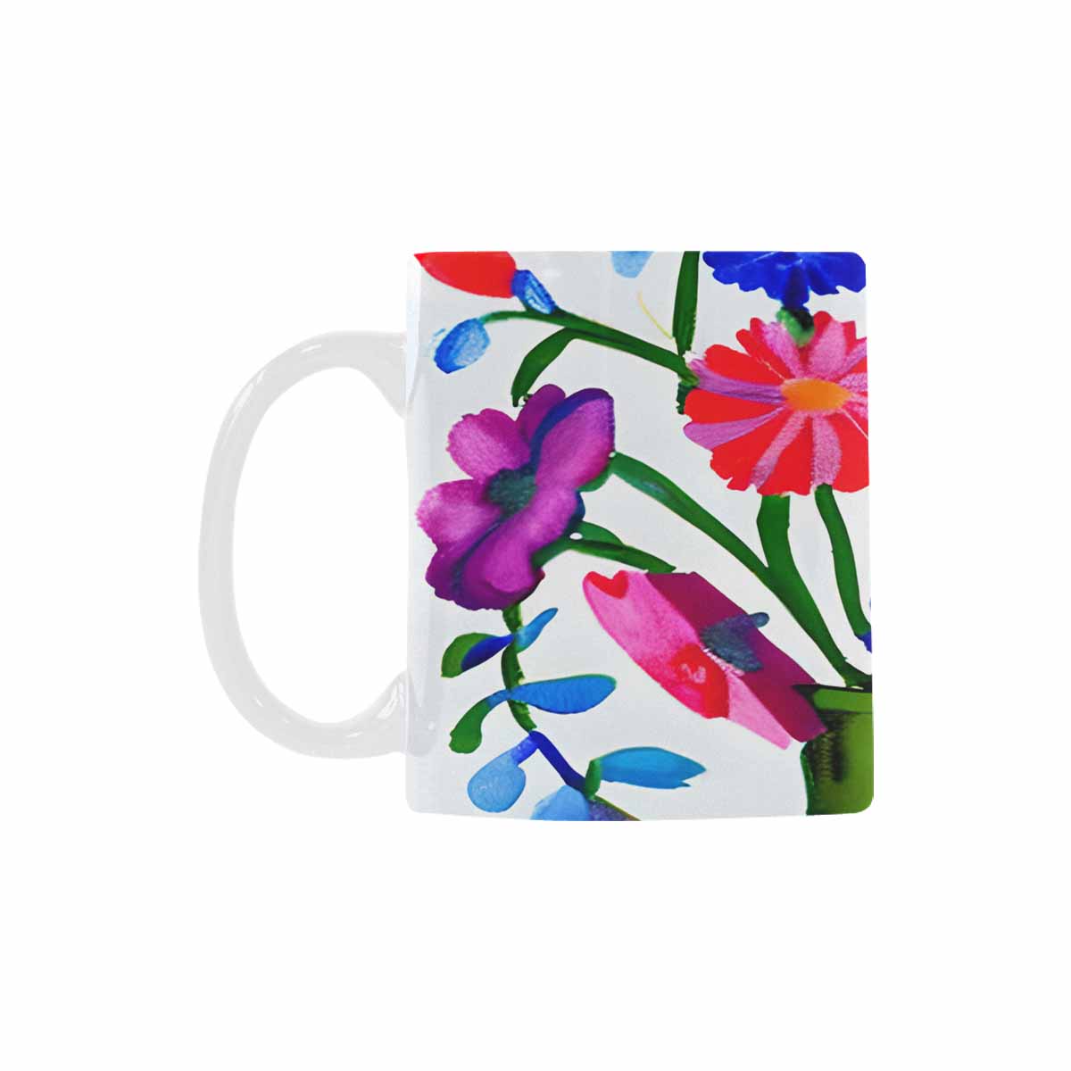 USA made Quality Mug, coffee mug, tea cup, Bright florals, Set 1, Design 114