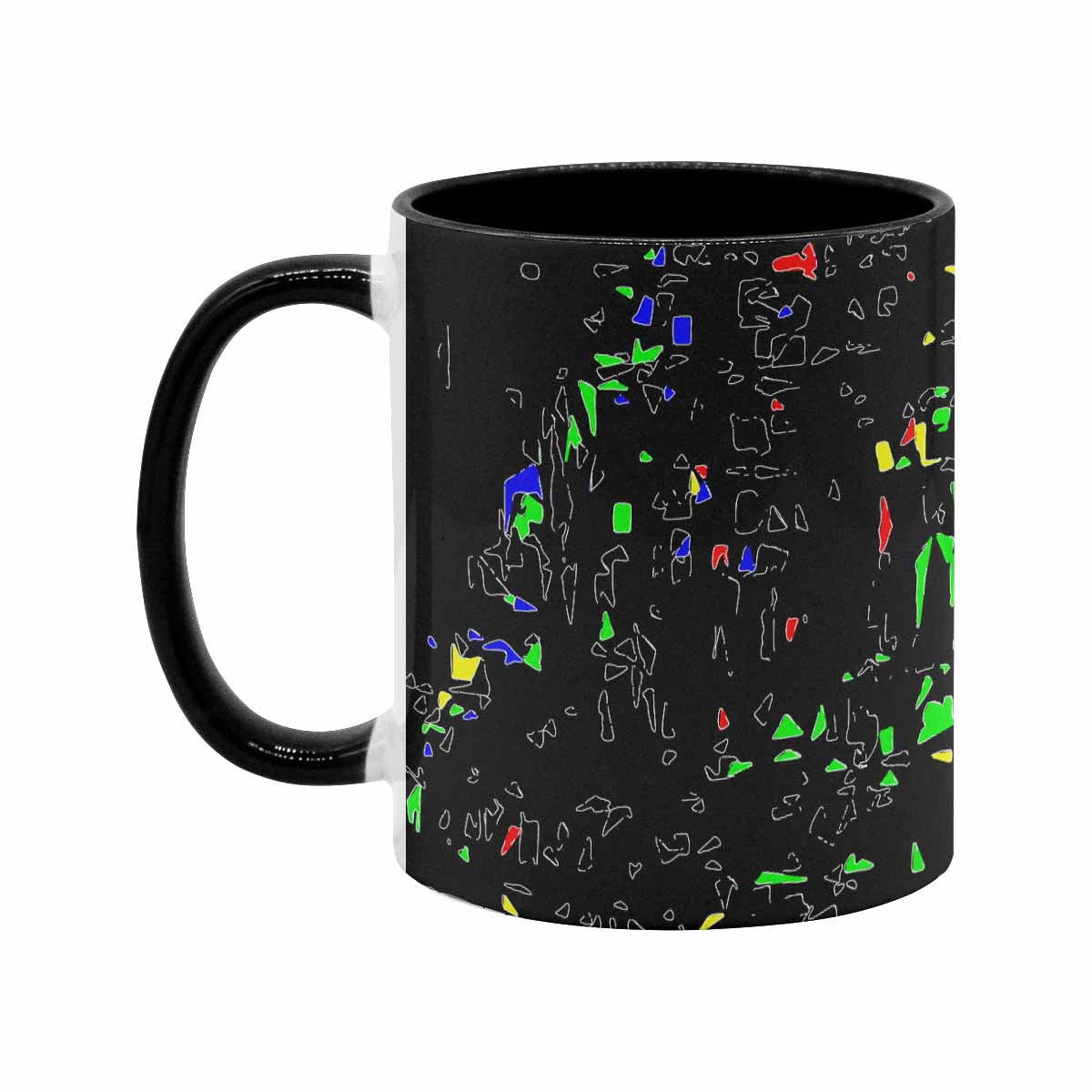 Coffee Mug, tea cup, black core, abstract, design 95