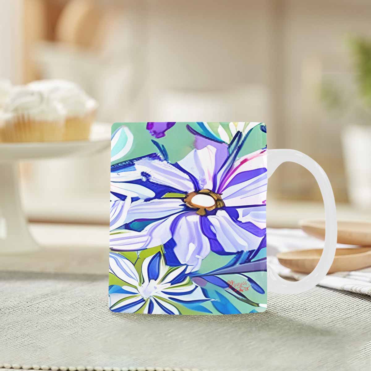 Quality Mug, coffee mug, tea cup, Bright florals, Set 1, Design 7