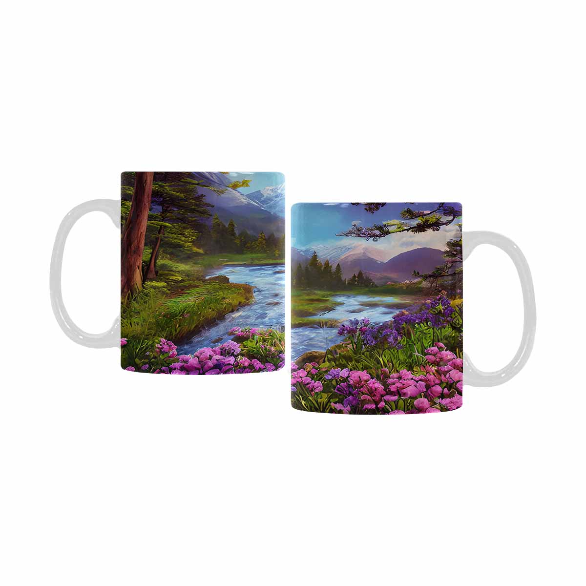 Rivers & Mountains Landscape mugs, set 1 design 18