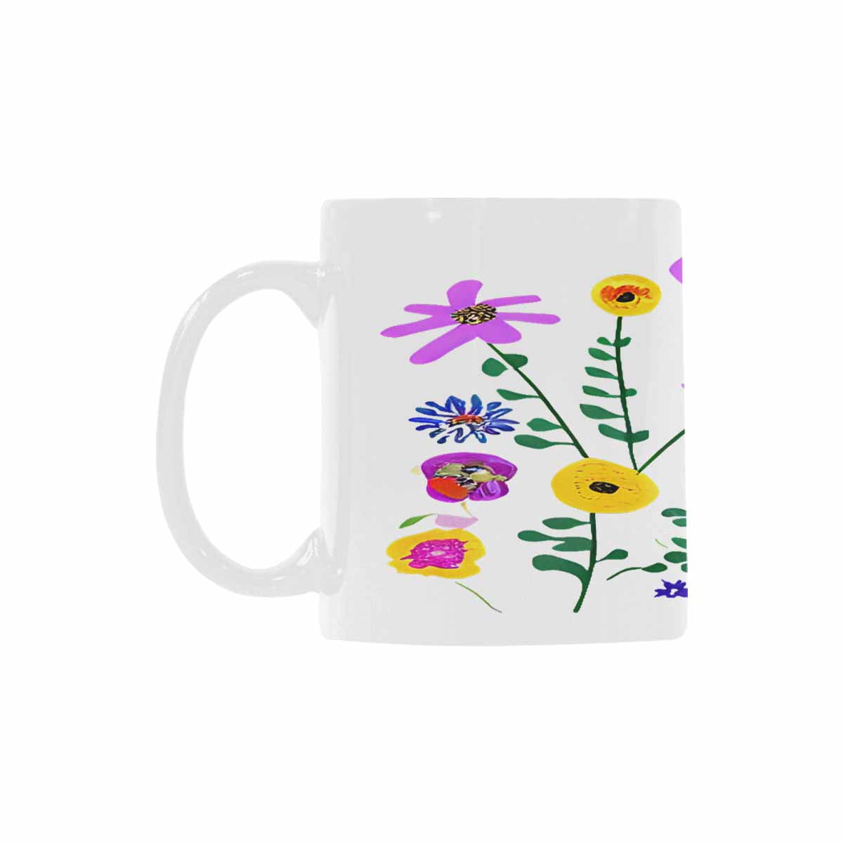 USA made Quality Mug, coffee mug, tea cup, Bright florals, Set 2, design 72