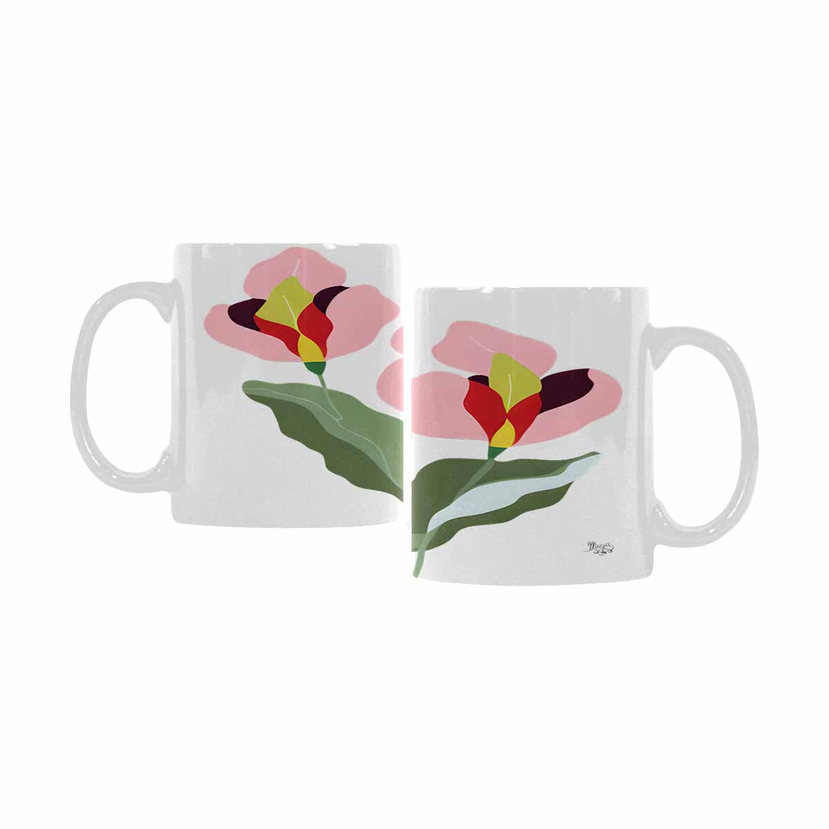 Quality Mug, coffee mug, tea cup, Bright florals, Set 2, design 80