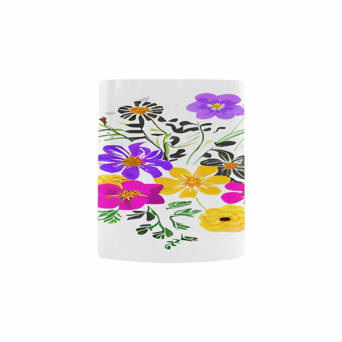 USA made Quality Mug, coffee mug, tea cup, Bright florals, Set 2, design 68