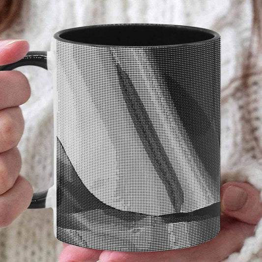 Coffee Mug, tea cup, black core, abstract, design 125