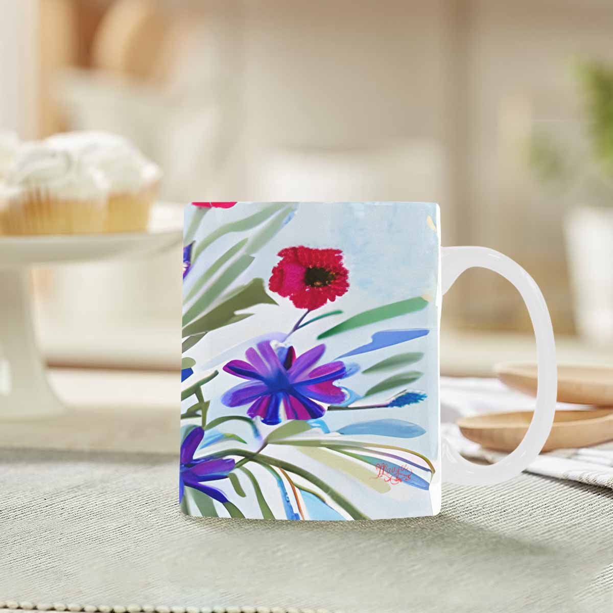 Quality Mug, coffee mug, tea cup, Bright florals, Set 1, Design 108