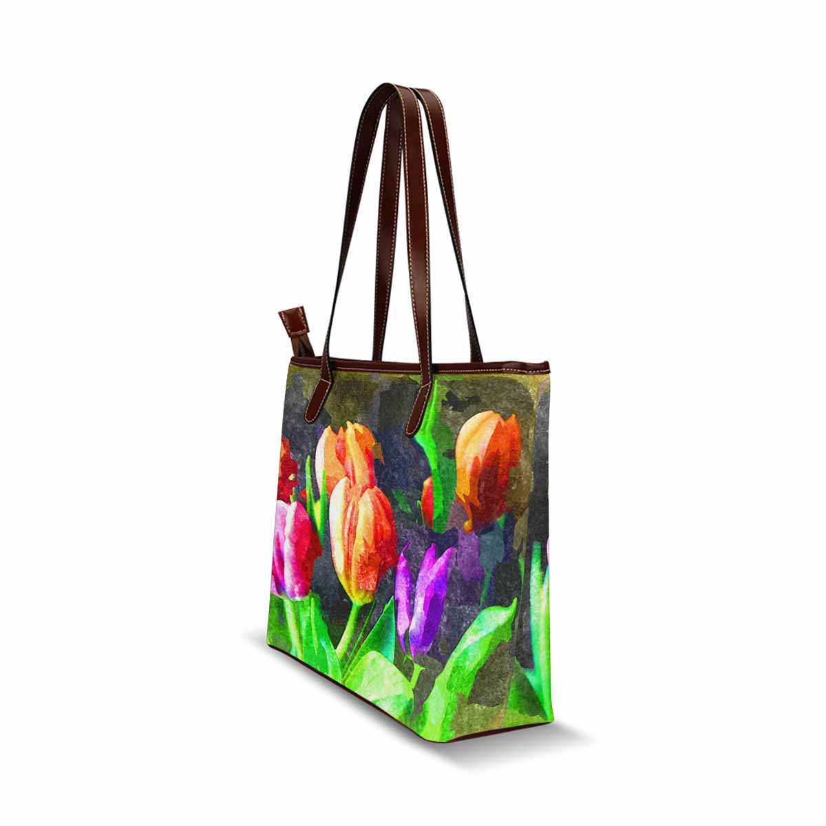 Classic Fabric handbag, watercolor floral, design 105