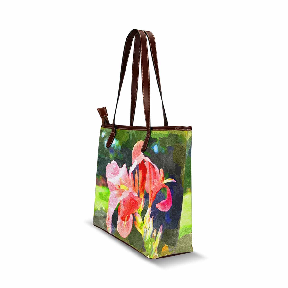 Classic Fabric handbag, watercolor floral, design 185