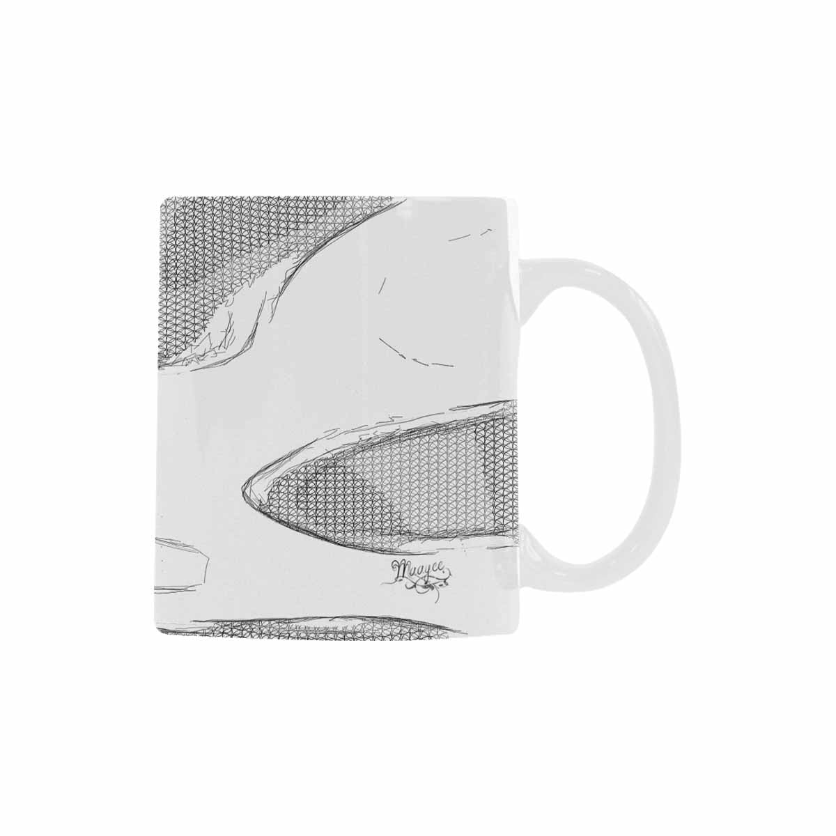 Quality Mug, coffee mug, tea cup, B & W Abstract, Set 1, design 85