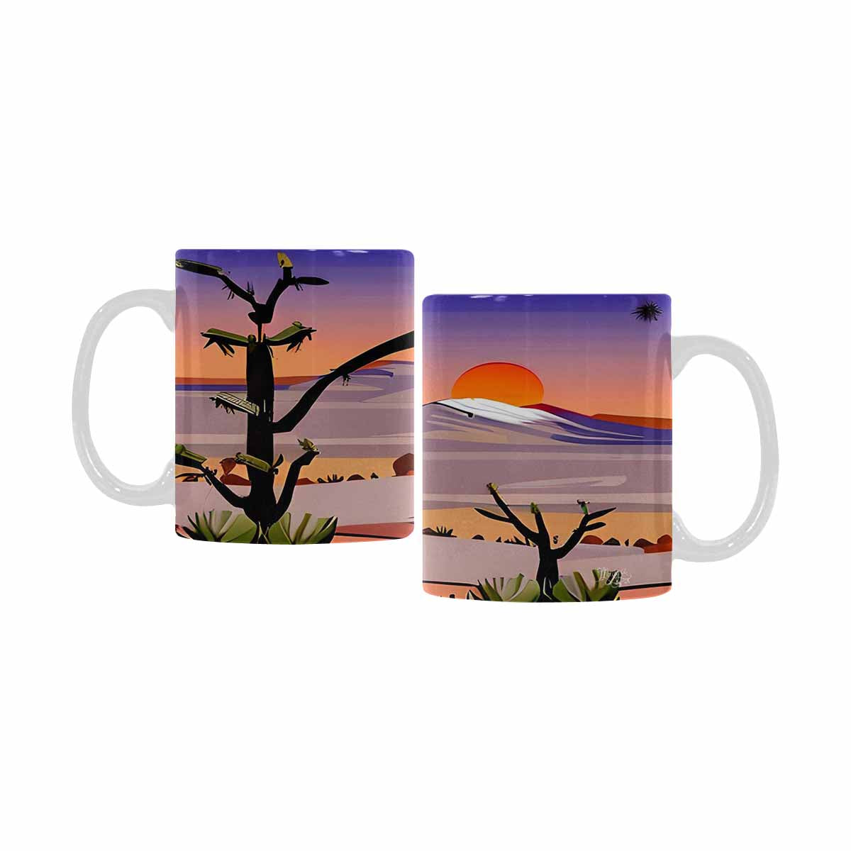 Coffee Mug, tea cup, desert scene, design 65