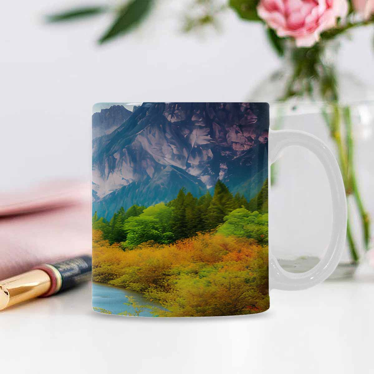 Rivers & Mountains Landscape mugs, set 1 design 22