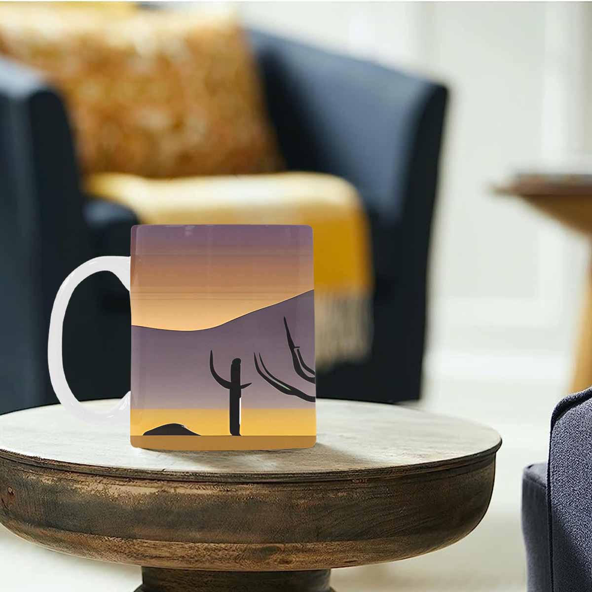 Coffee Mug, tea cup, desert scene, design 34