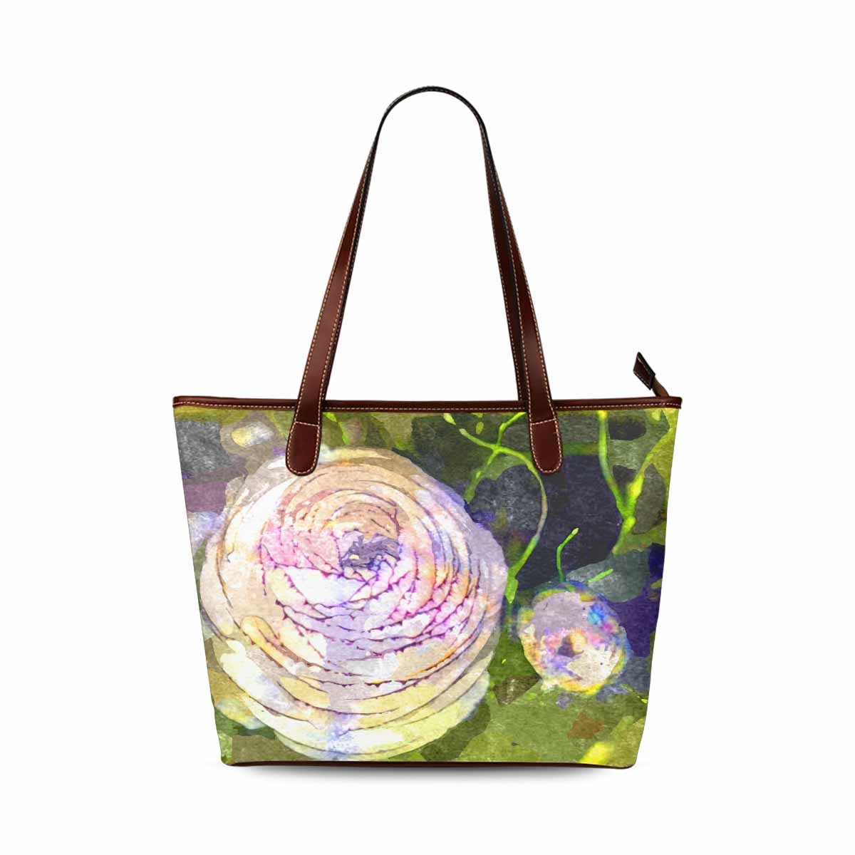 Classic Fabric handbag, watercolor floral, design 210