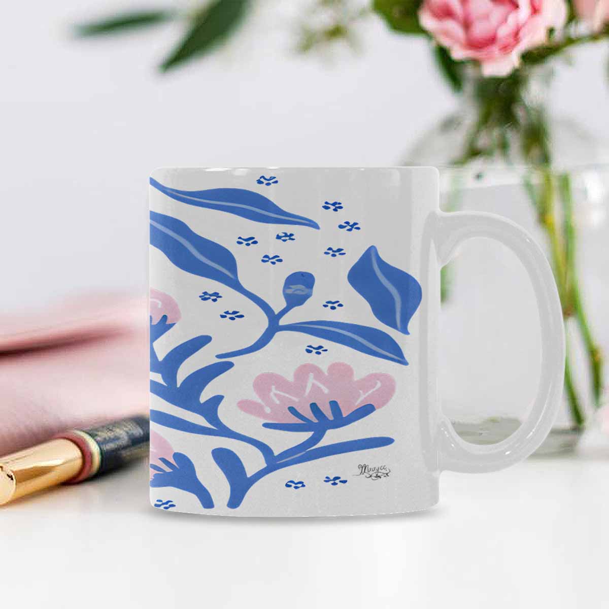 Quality Mug, coffee mug, tea cup, Bright florals, Set 2, design 6